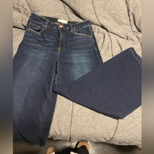 Risen willow high rise cropped jeans. Dark denim size 7/28